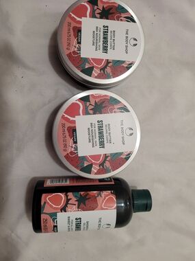 The Body Shop Strawberry Body Butter & Shower Gel - Pink, Green